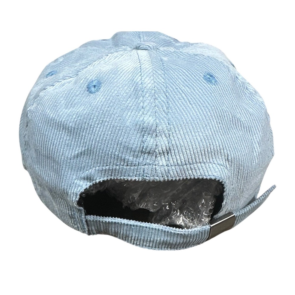 Daydreamer Hat NWOT Blue Leave Me Alone Corduroy Embroidered Baseball Flat Bill - Picture 3 of 6